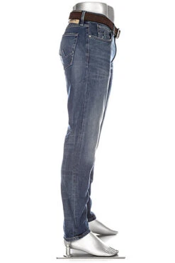 Alberto Jeans Slipe, Tapered Fit, Baumwoll-Stretch, Dunkelblau -Maenner Mode Haus  396130 norm2