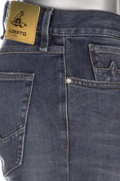 Alberto Jeans Slipe, Tapered Fit, Baumwoll-Stretch, Dunkelblau -Maenner Mode Haus  396130 norm5