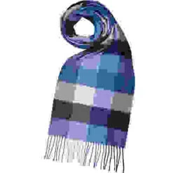 Schal, Reines Kaschmir, Blau-grau Kariert -Maenner Mode Haus  396183 norm 1