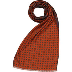 Schal, Seide, Rot-grau Gemustert