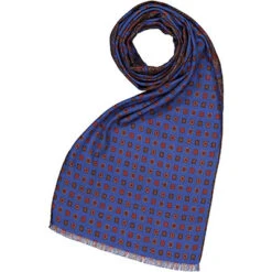 Schal, Seide, Blau-grau