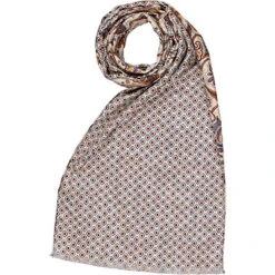 Schal, Seide, Beige-dunkelrot Gemustert