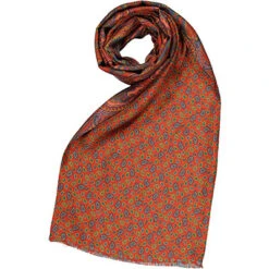 Schal, Seide, Rot Gemustert