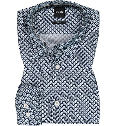 Hemd, Slim Fit, Mikrofaser, Pastellblau Gemustert 3 Hemd, Slim Fit, Mikrofaser, Pastellblau Gemustert