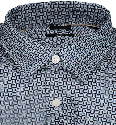 Hemd, Slim Fit, Mikrofaser, Pastellblau Gemustert 4 Hemd, Slim Fit, Mikrofaser, Pastellblau Gemustert – Bild 2