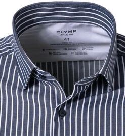 OLYMP Hemd, Body Fit, Baumwolle Geruchshemmend, Marineblau Gestreift -Maenner Mode Haus  396533 norm2