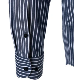 OLYMP Hemd, Body Fit, Baumwolle Geruchshemmend, Marineblau Gestreift -Maenner Mode Haus  396533 norm3
