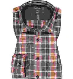 OLYMP Hemd, Modern Fit, Baumwolle, Caramel-blau Kariert -Maenner Mode Haus  396553 norm 1