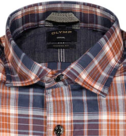 OLYMP Hemd, Modern Fit, Baumwolle, Caramel-blau Kariert -Maenner Mode Haus  396553 norm2
