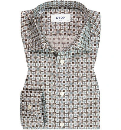 ETON Hemd, Classic Fit, Baumwolle, Braun Gemustert 3 ETON Hemd, Classic Fit, Baumwolle, Braun Gemustert