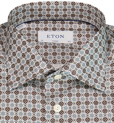 ETON Hemd, Classic Fit, Baumwolle, Braun Gemustert 5 ETON Hemd, Classic Fit, Baumwolle, Braun Gemustert – Bild 3