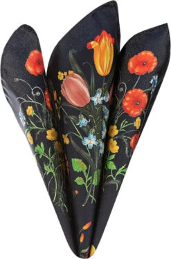 Einstecktuch, Seide, Navy Gemustert