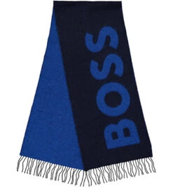 Schal, Wolle, Dunkelblau Gemustert -Maenner Mode Haus  396818 norm2