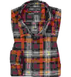 Marc O'Polo Hemd, Regular Fit, Bio Baumwolle, Ziegelrot-braun Kariert -Maenner Mode Haus  397143 norm 1