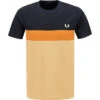 Fred Perry T-Shirt, Baumwolle, Beige-navy Gestreift -Maenner Mode Haus  397221 norm