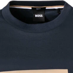 Boss T-Shirt, Slim Fit, Baumwolle, Dunkelblau -Maenner Mode Haus  397223 norm2