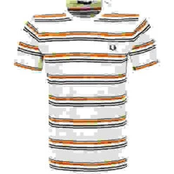 Fred Perry T-Shirt, Baumwolle, Ecru Gestreift -Maenner Mode Haus  397228 norm 1