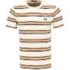 Fred Perry T-Shirt, Baumwolle, Ecru Gestreift -Maenner Mode Haus  397228 norm