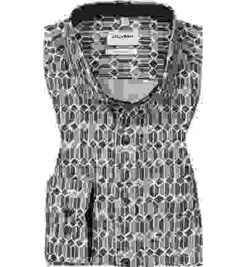 OLYMP Hemd, Body Fit, Baumwolle, Natur-blau Gemustert -Maenner Mode Haus  397565 norm 1