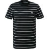 Fred Perry T-Shirt, Baumwolle, Schwarz-weiß Gestreift -Maenner Mode Haus  397778 norm