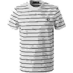Fred Perry T-Shirt, Baumwolle, Weiß-dunkelblau Gestreift 7 Fred Perry T-Shirt, Baumwolle, Weiß-dunkelblau Gestreift -Maenner Mode Haus 397779 norm 1