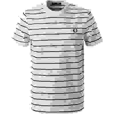 Fred Perry T-Shirt, Baumwolle, Weiß-dunkelblau Gestreift 5 Fred Perry T-Shirt, Baumwolle, Weiß-dunkelblau Gestreift – Bild 3