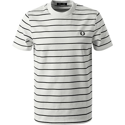Fred Perry T-Shirt, Baumwolle, Weiß-dunkelblau Gestreift 3 Fred Perry T-Shirt, Baumwolle, Weiß-dunkelblau Gestreift