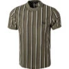 Fred Perry T-Shirt, Baumwolle, Khaki Gestreift -Maenner Mode Haus  397783 norm