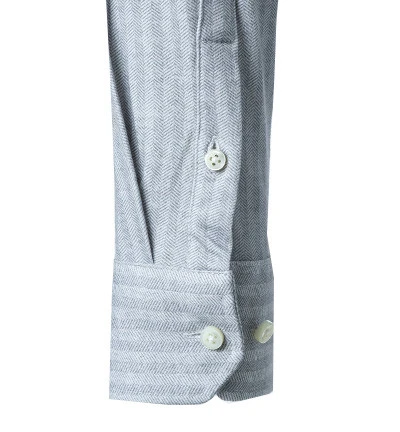 Hemd, Jersey, Hellgrau Gemustert 5 Hemd, Jersey, Hellgrau Gemustert – Bild 3