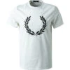 Fred Perry T-Shirt, Baumwolle, Schneeweiß -Maenner Mode Haus  398248 norm