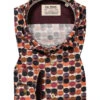 Hemd, Shaped Fit, Baumwolle CO2-Neutral, Weinrot Gemustert -Maenner Mode Haus  398252 norm