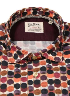 Hemd, Shaped Fit, Baumwolle CO2-Neutral, Weinrot Gemustert -Maenner Mode Haus  398252 norm2