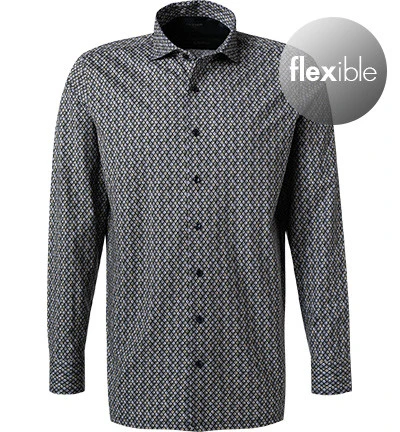 OLYMP Hemd, Modern Fit, Jersey Geruchshemmend, Grün Gemustert 3 OLYMP Hemd, Modern Fit, Jersey Geruchshemmend, Grün Gemustert