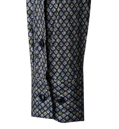 OLYMP Hemd, Modern Fit, Jersey Geruchshemmend, Grün Gemustert 4 OLYMP Hemd, Modern Fit, Jersey Geruchshemmend, Grün Gemustert – Bild 2