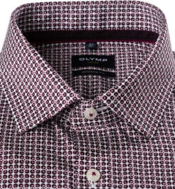 OLYMP Hemd, Modern Fit, Baumwolle, Granat Gemustert -Maenner Mode Haus  398458 norm2