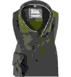 OLYMP Hemd, Body Fit, Baumwolle, Olivgrün -Maenner Mode Haus  398504 norm 1