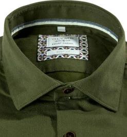 OLYMP Hemd, Body Fit, Baumwolle, Olivgrün -Maenner Mode Haus  398504 norm2