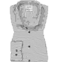 OLYMP Hemd, Body Fit, Baumwoll-Stretch, Braun Gestreift -Maenner Mode Haus  398519 norm 1