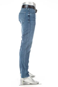 Alberto Jeans Robin, Tapered Fit, Bio Baumwoll-Stretch 10oz, Dunkelblau -Maenner Mode Haus  398567 norm2