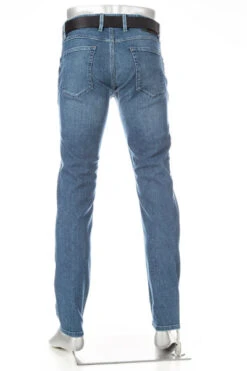 Alberto Jeans Robin, Tapered Fit, Bio Baumwoll-Stretch 10oz, Dunkelblau -Maenner Mode Haus  398567 norm3