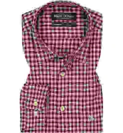 Marc O'Polo Hemd, Regular Fit, Bio Baumwolle, Aubergine Kariert -Maenner Mode Haus  398707 norm 1