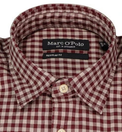 Marc O'Polo Hemd, Regular Fit, Bio Baumwolle, Aubergine Kariert -Maenner Mode Haus  398707 norm2