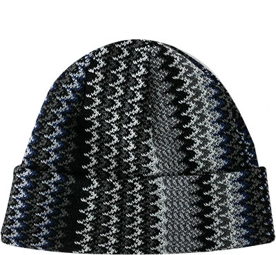 Missoni Mütze, Wolle, Grau-schwarz-royal 4 Missoni Mütze, Wolle, Grau-schwarz-royal – Bild 2
