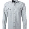 Van Laack Overshirt, Flanell, Hellgrau Meliert -Maenner Mode Haus  399605 norm