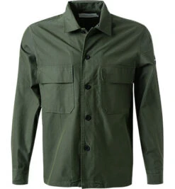 Calvin Klein Overshirt, Baumwolle, Dunkelolive