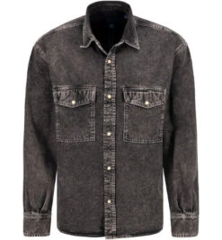 Gant Jeanshemd, Baumwolle, Schwarz Meliert