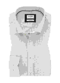 OLYMP Hemd, Body Fit, Baumwoll-Stretch, Extra Langer Arm, Natur Kariert -Maenner Mode Haus  400174 norm 1