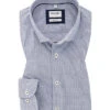 OLYMP Hemd, Body Fit, Baumwoll-Stretch, Extra Langer Arm, Marineblau Kariert