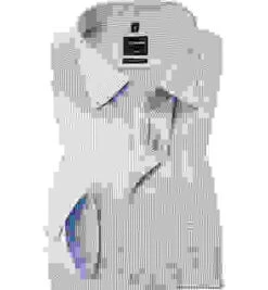 OLYMP Hemd, Modern Fit, Baumwolle, Extra Langer Arm, Blau-weiß Gestreift -Maenner Mode Haus  40028 norm 1