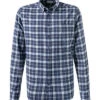 Bugatti Hemd, Modern Fit, Flanell, Dunkelblau Kariert -Maenner Mode Haus  400809 norm